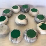 Eleven marble candlesticks