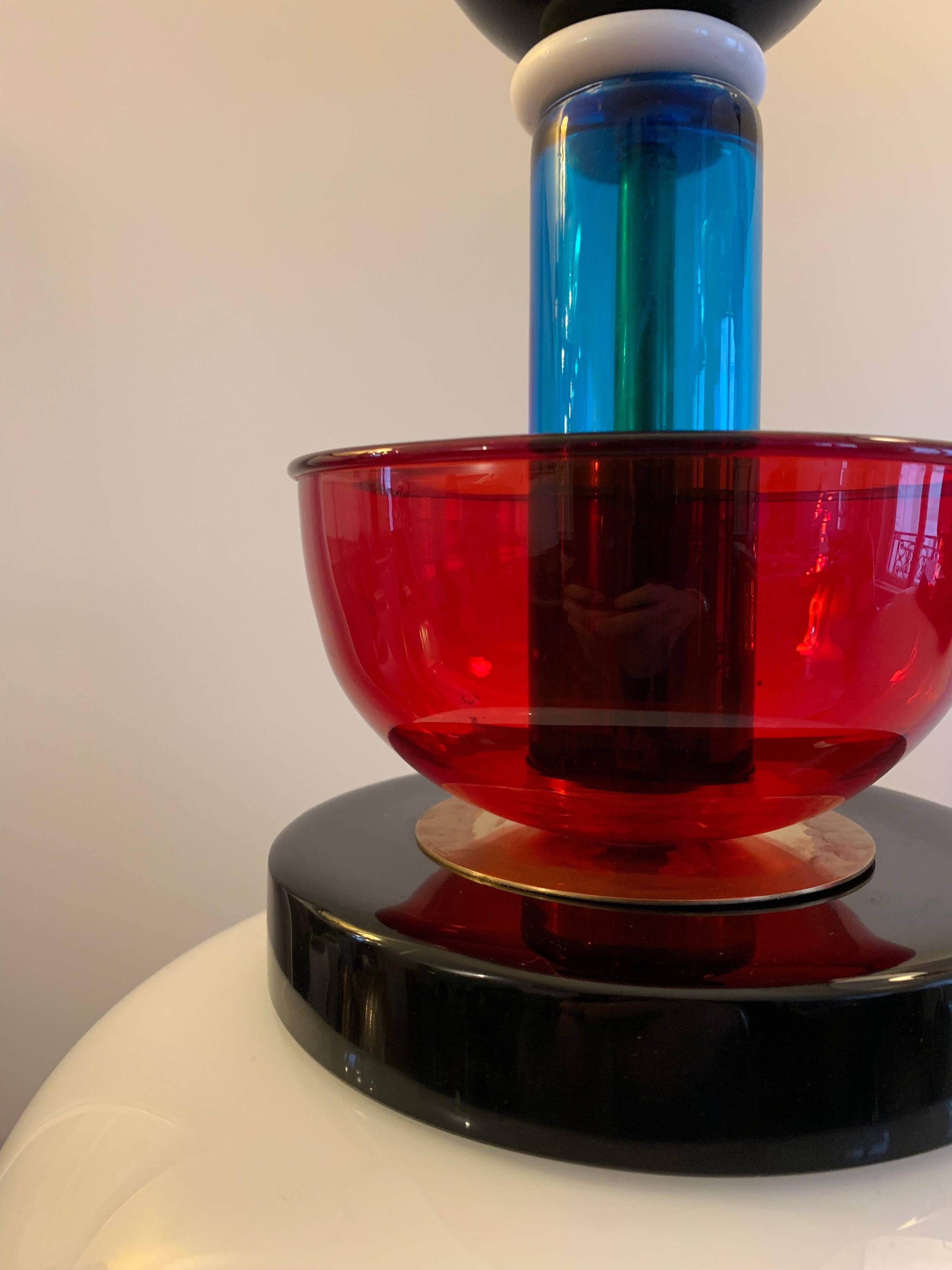 XXL table lamps in the style of Ettore Sottsass, made of Murano glass, Italy, 1970.