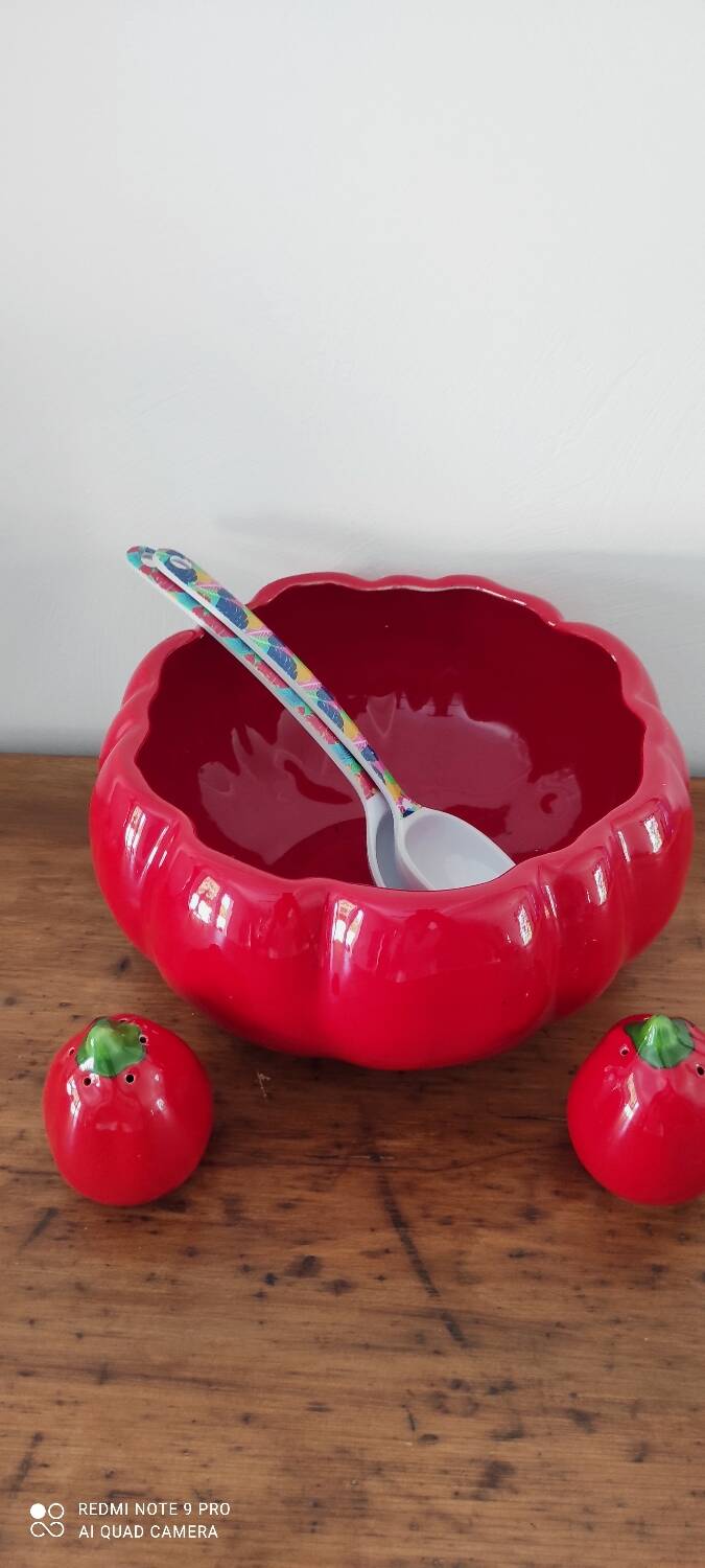 Tomato barbotine salad bowl