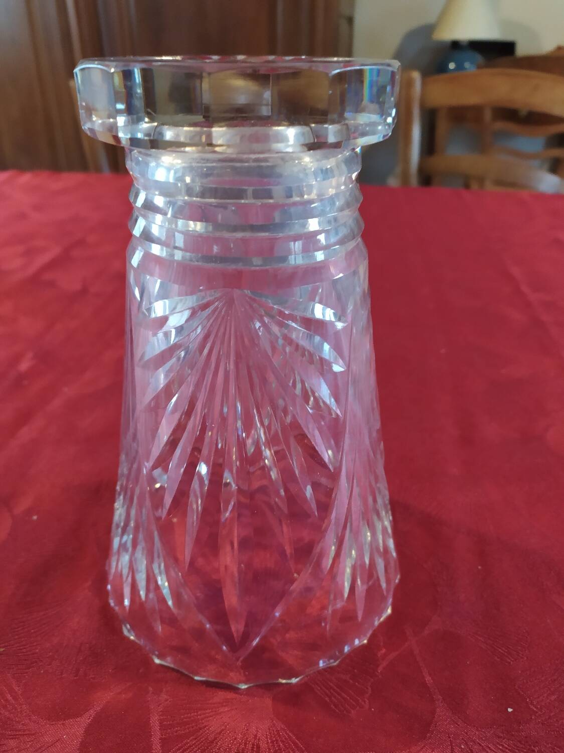 Signed Lorraine crystal vase