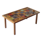 1960s geometric tiled brutalist coffee table by Jean Gregorieff