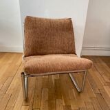 Beige and chrome armchair