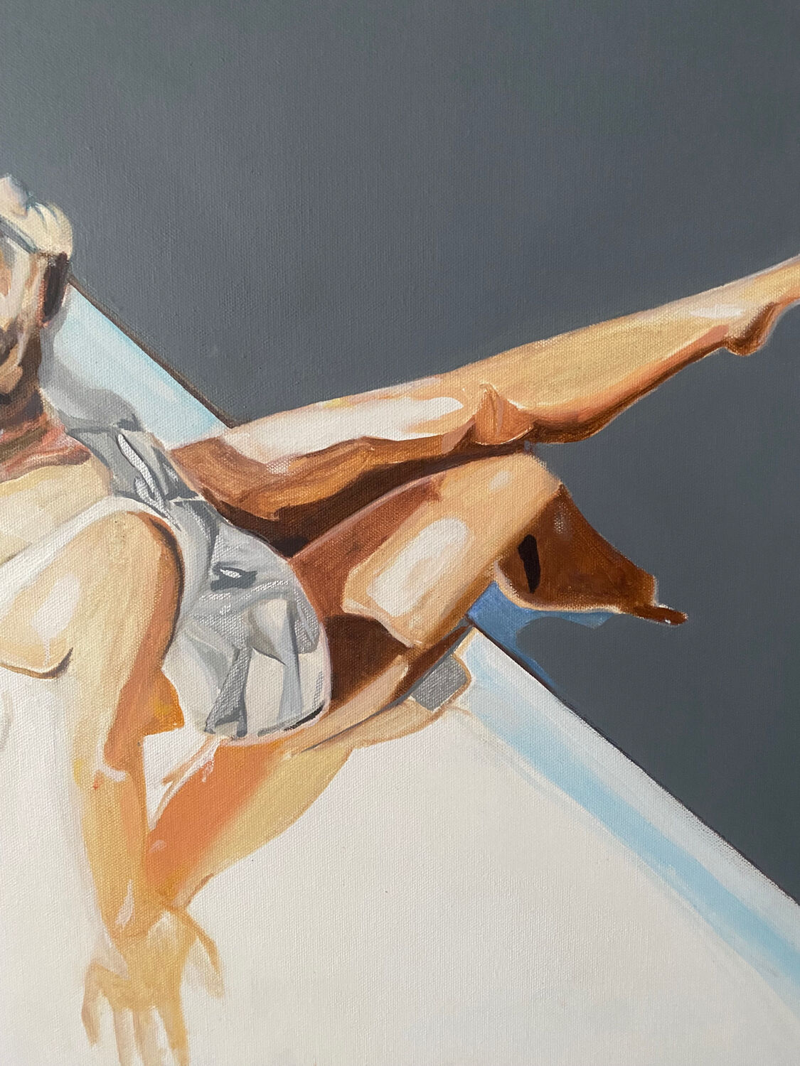 Seated woman painting