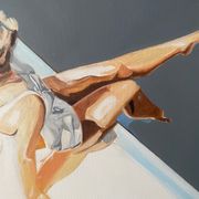 Peinture femme assise