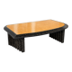 Vintage coffee table in elm burl and black lacquer, 1980s.