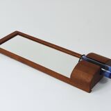 Danish wall mirror by Jacob Hermann & Per Lütken and Holmegaard glass vase, 1960s.