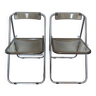 Set of 2 vintage plexi folding chairs