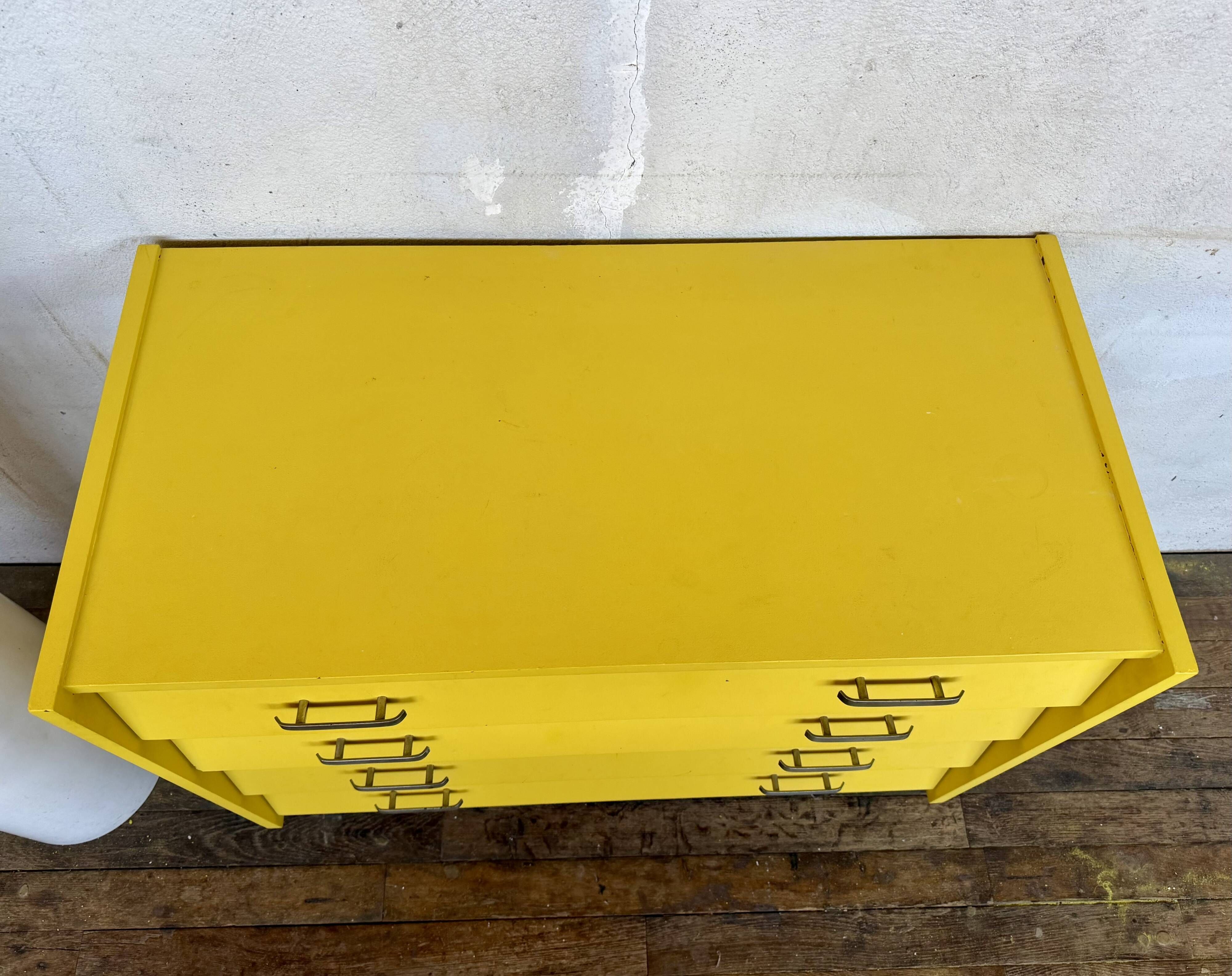 Yellow vintage Scandinavian-style chest of drawers