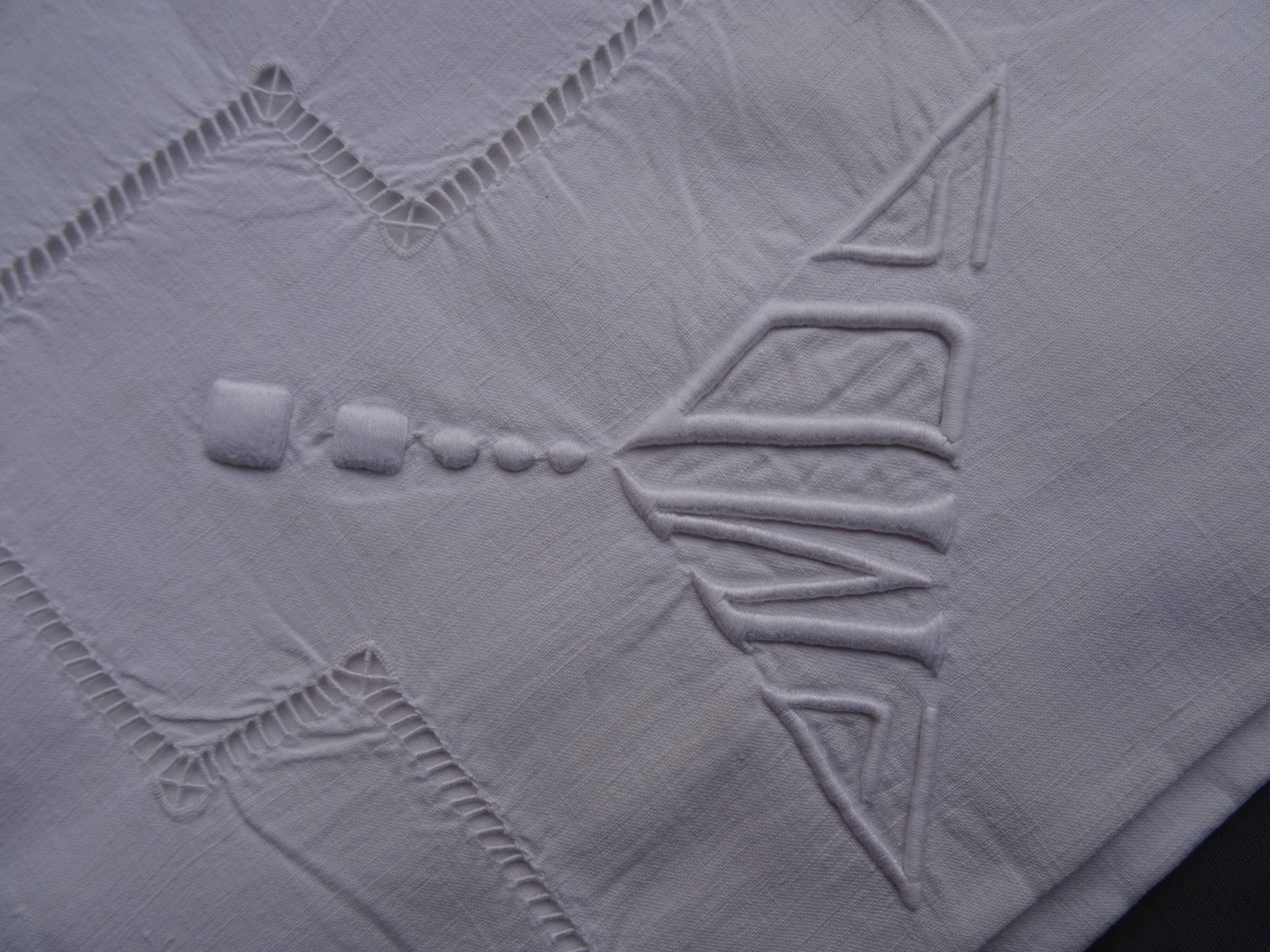 Nice pair of Art Deco MD Monogrammed pillowcases