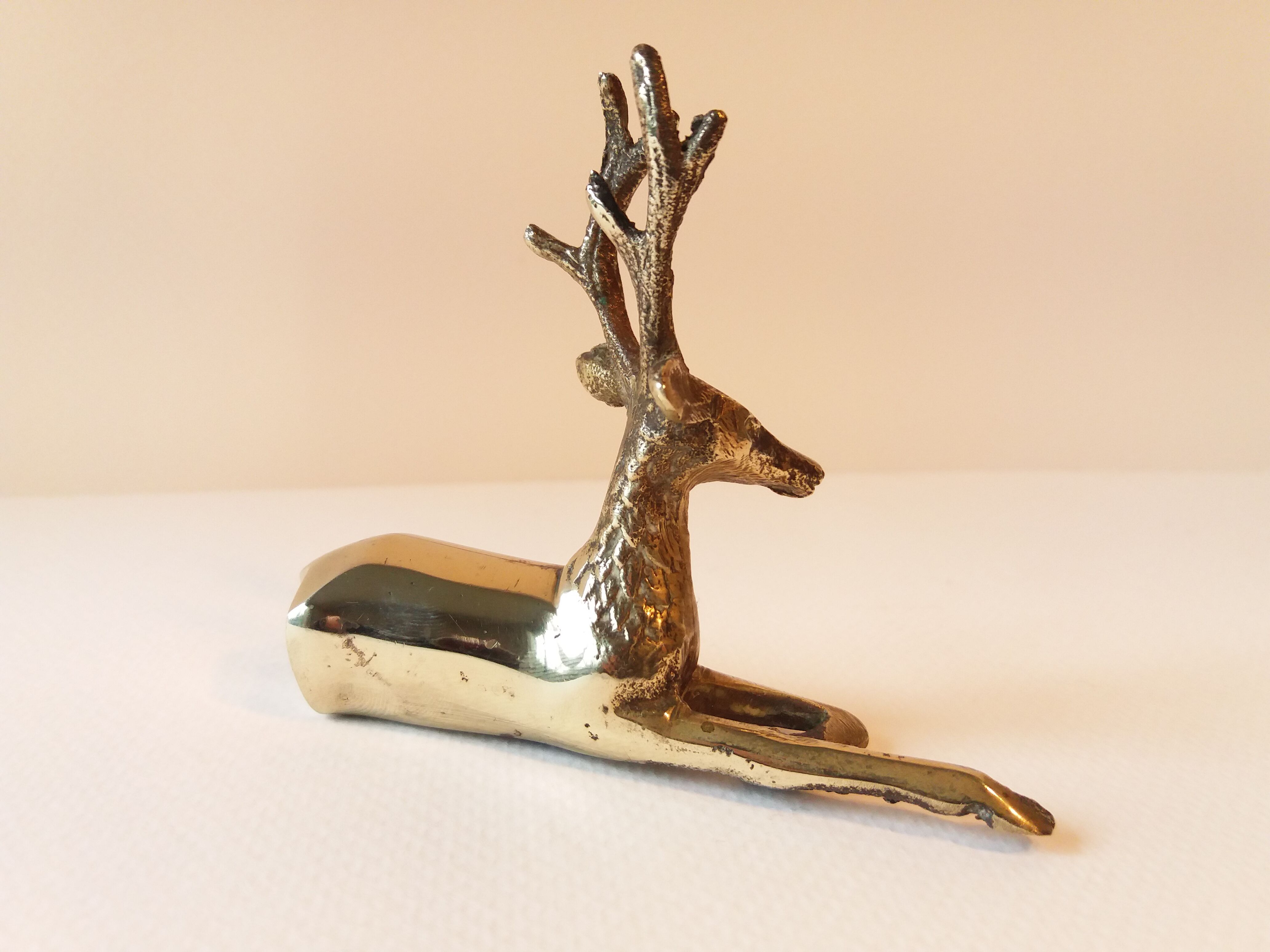 Cerf laiton doré vintage