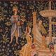 tapestry depicting a mille-feuille and a village festival "Concert"