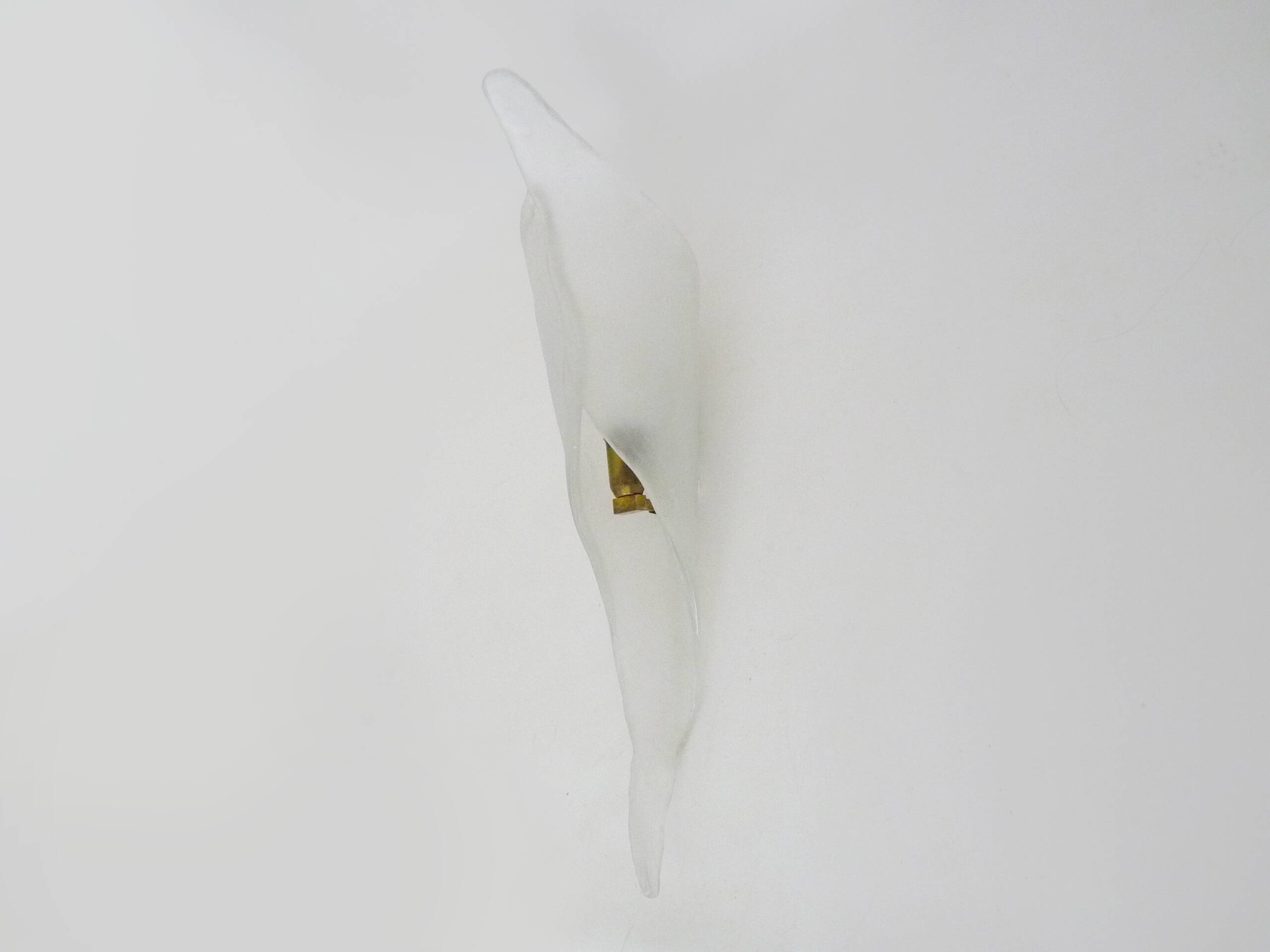 Very large handcrafted frosted glass wall sconce. Ice, Iceberg