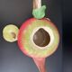 Vintage Apple Teapot in Barbotine – Retro / Cottagecore Decor