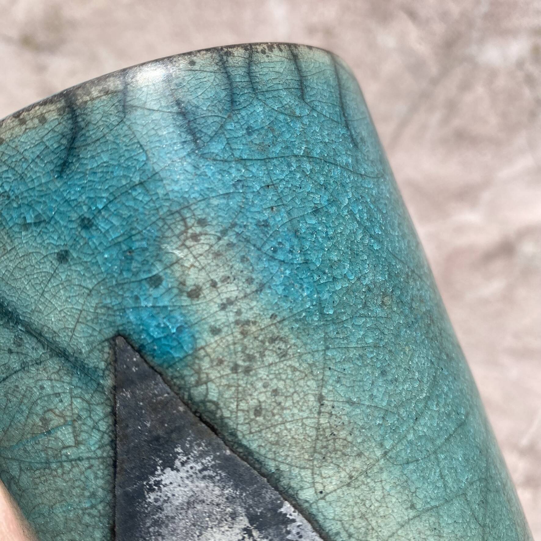 Handcrafted Raku ceramic vase