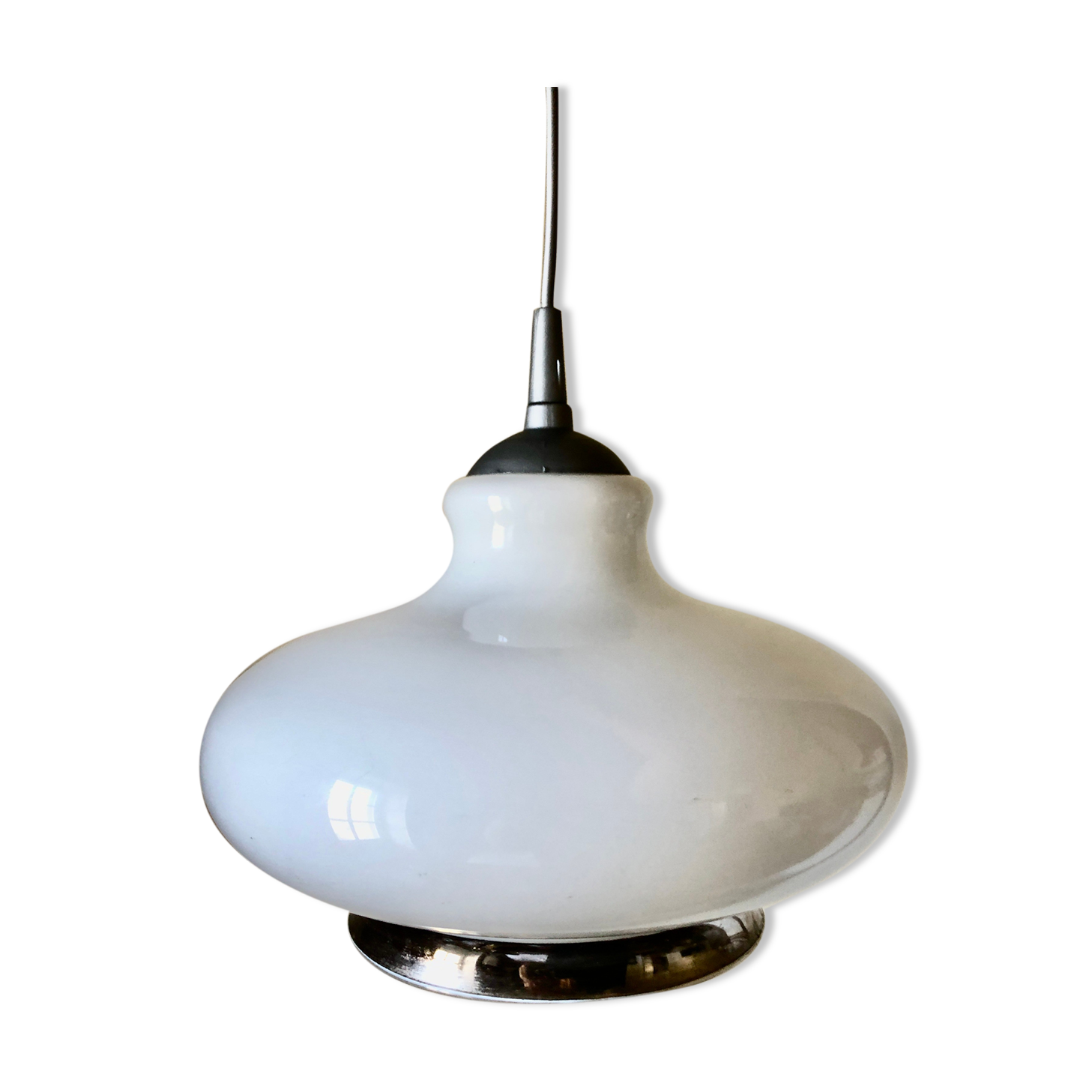 Suspension en opaline et fil d'argent