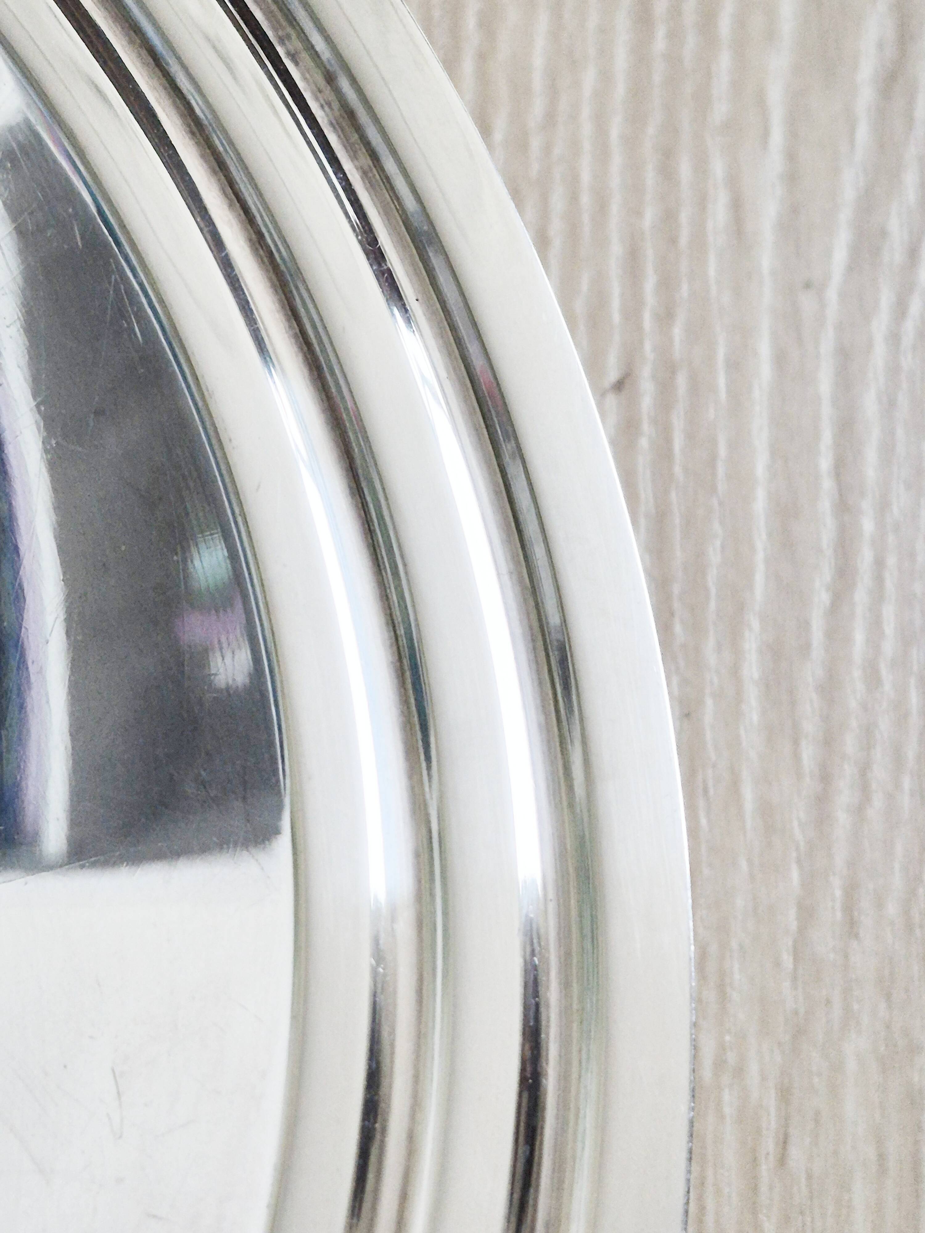 Dish on a silver-plated metal pedestal Christofle, made in France, compote dish.