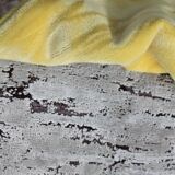 Coussin double unique jaune gris en velours épais d'ameublement 65x50cm