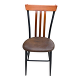 Chaise de bureau scandinave en acier et cuir