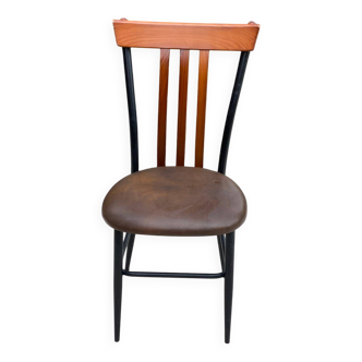 Scandinavian office chair in steel and leather