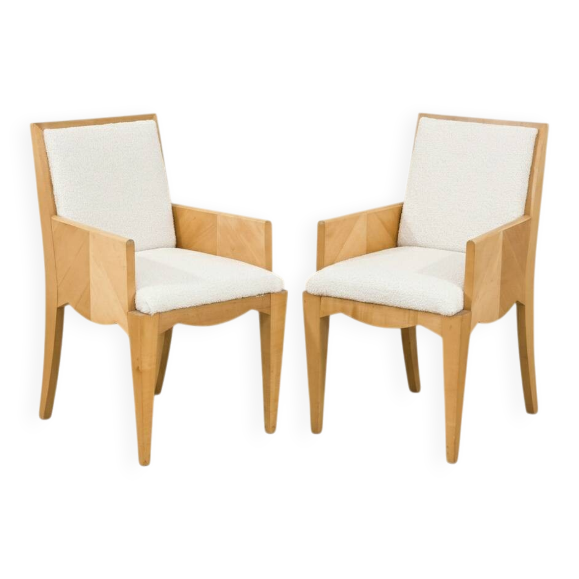 Paire de chaises / fauteuils en bois – Travail moderniste