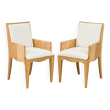 Paire de chaises / fauteuils en bois – Travail moderniste