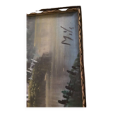 Peinture à l'huile sur toile, paysage,  signé.