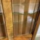 English walnut display cabinet, 1950s