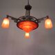 Art Deco pendant lamp with glass bowl and 3 chalices, 1930s