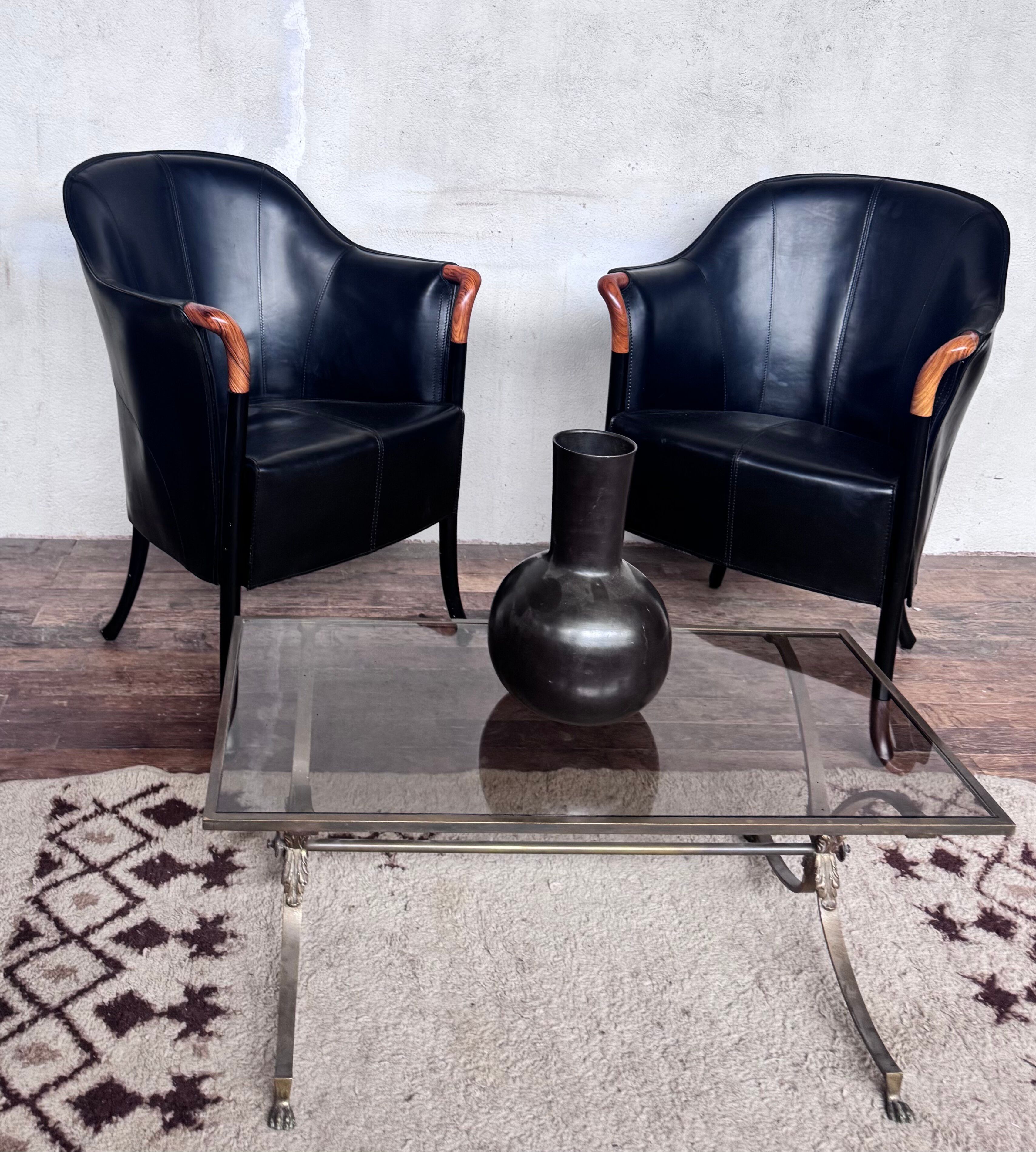 2 designer armchairs by Umberto Asnago for Giorgetti Italy
