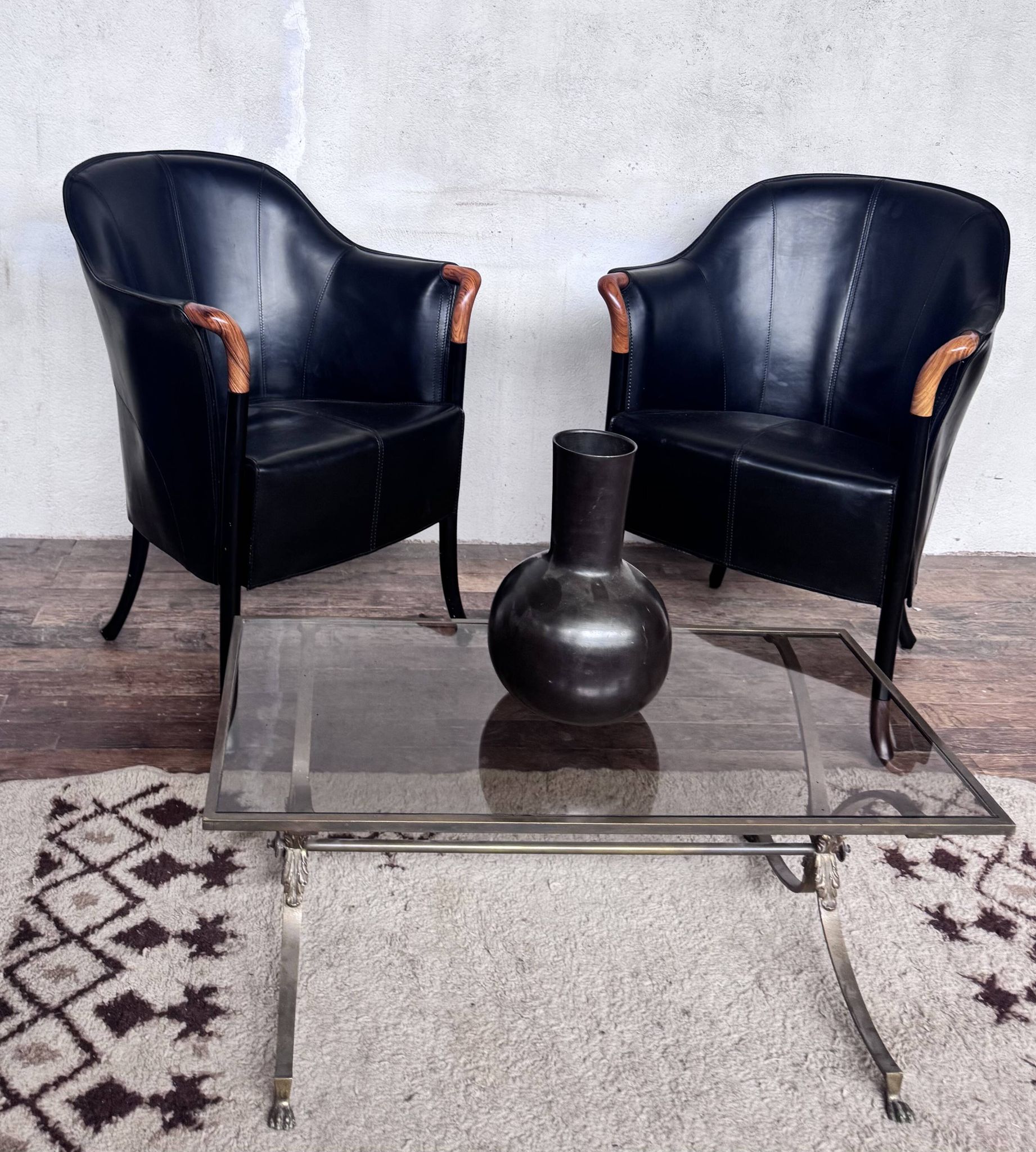 2 designer armchairs by Umberto Asnago for Giorgetti Italy