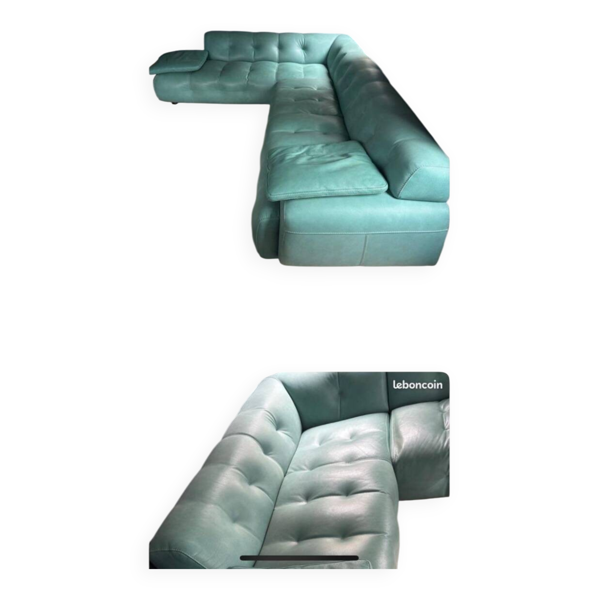 Fine grain leather sofa