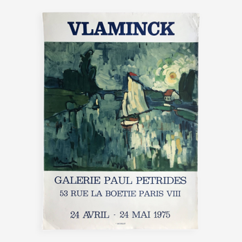 Maurice de vlaminck (d'ap.) galerie paul pétridès, 1975. affiche originale mourlot