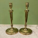 Pair of 19th-century Empire candlesticks | Candelabra | Beaded friezes