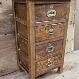 Old bedside table with 4 drawers in Burmese teak