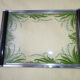 Vintage serving tray in glass and wood Lily of the valley décor