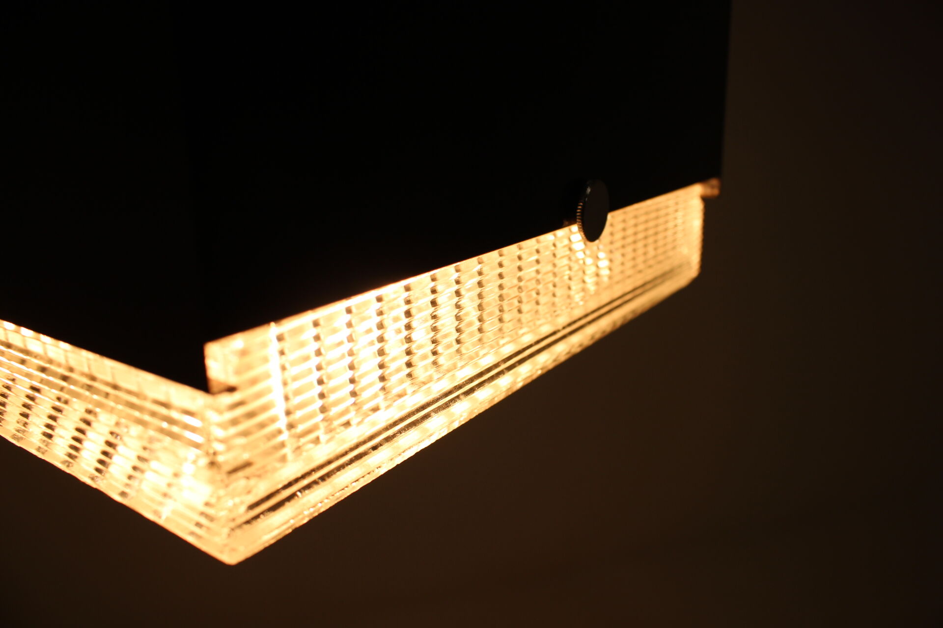 1970s Minimalist Black and Glass Pendant Light, Czechoslovakia