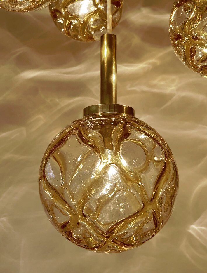 Suspension en verre vintage de Doria, années 1970.