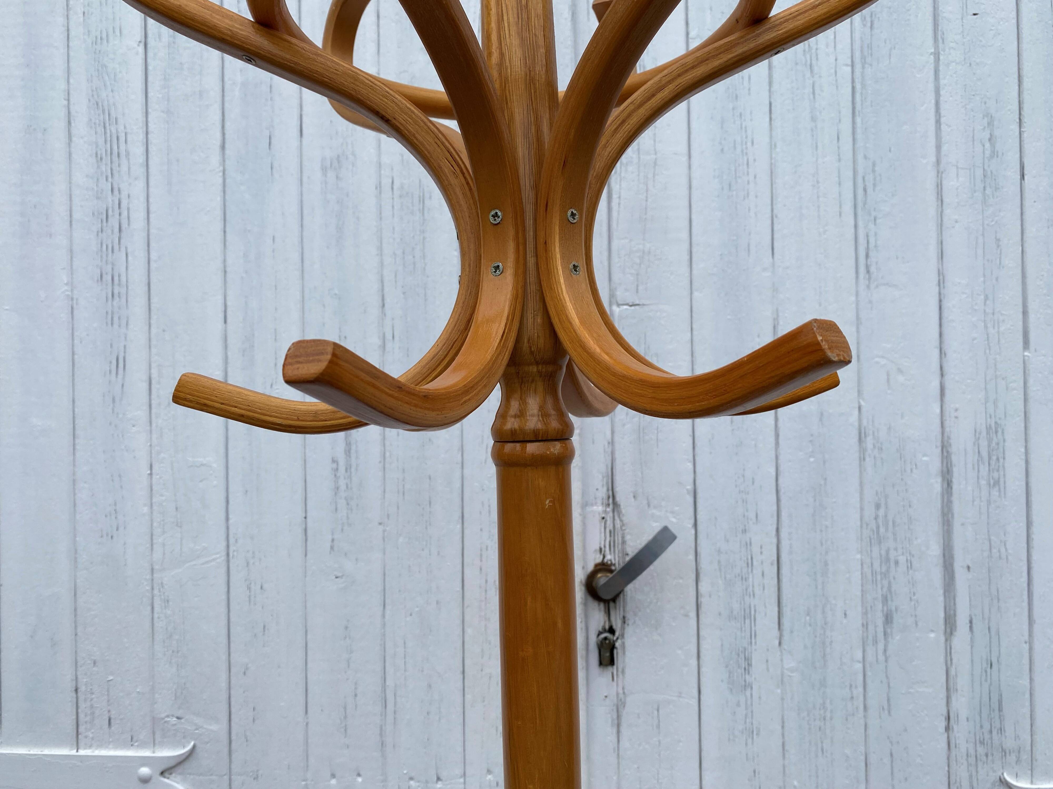 Baumann bistro style 1960 curved light wood parrot coat rack