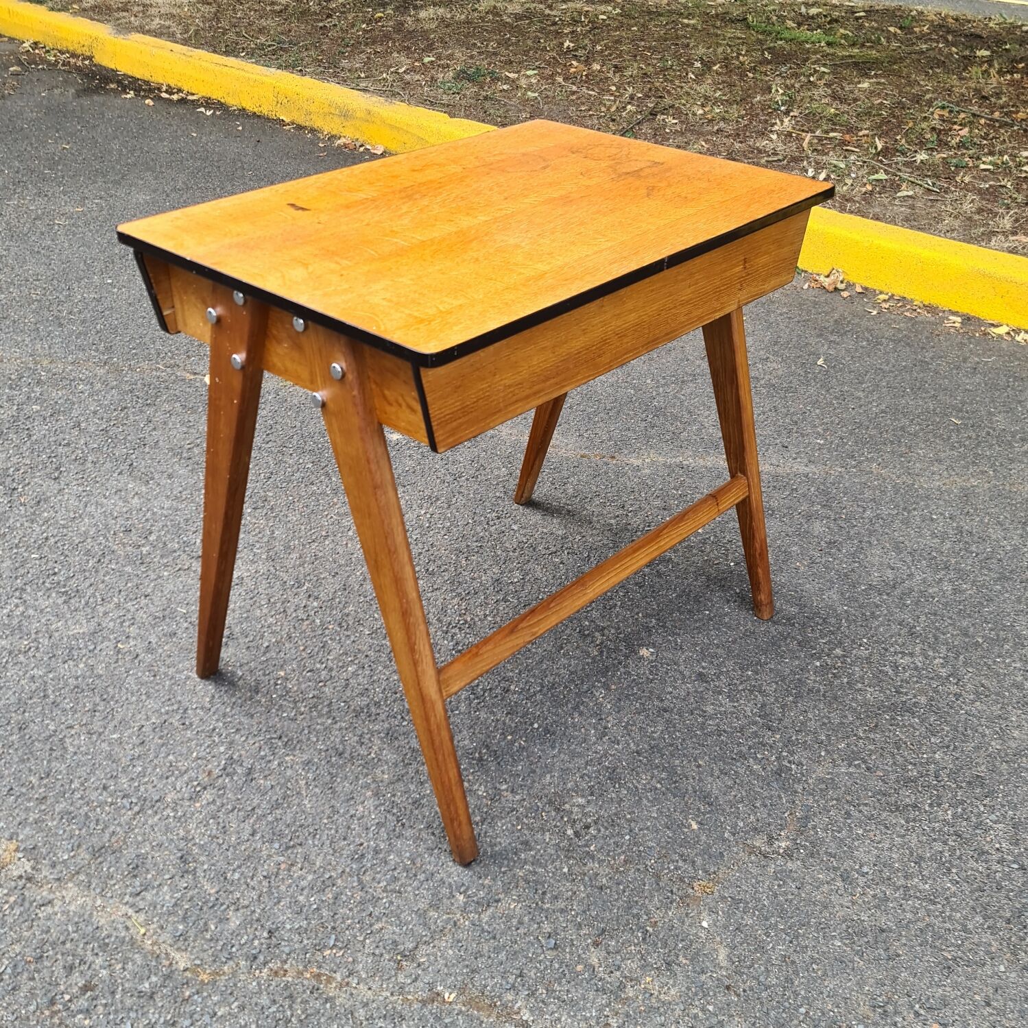 Bureau vintage 1960 scandinave pied compas