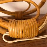 Lampe rotin forme cygne vintage