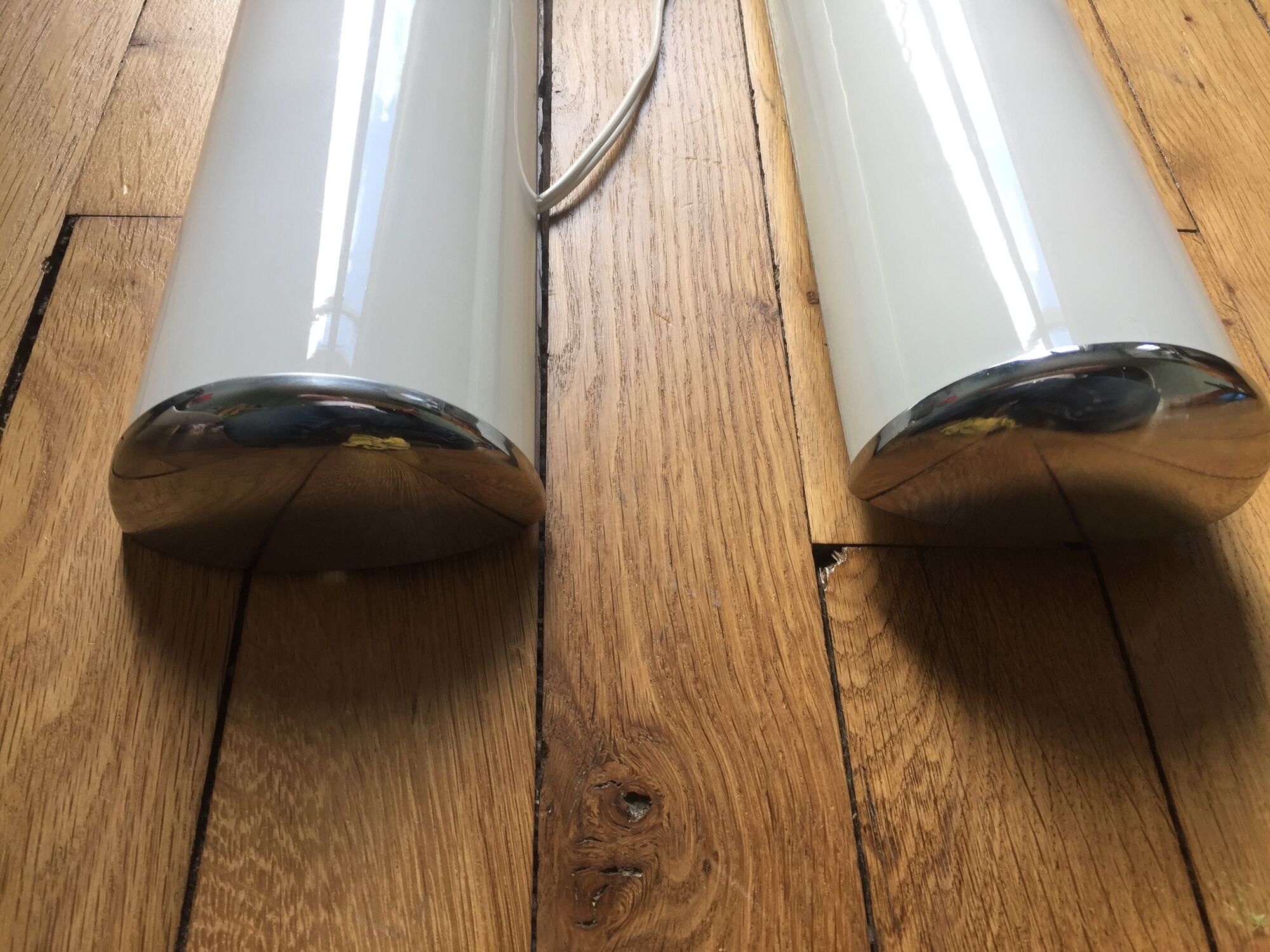 Pair of modernist wall light bauhaus minimalist tube half cilindre