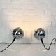 Pair of space age chrome plexiglass sphere table lamps from the 70s
