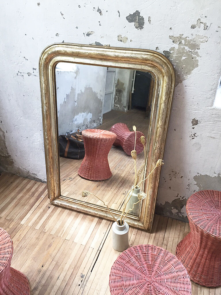 Mirror Louis Philippe flowered 75 x 109 cm