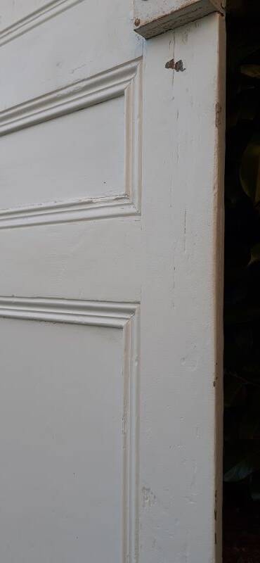 Communication door h216.5x87cm old paneled, molded