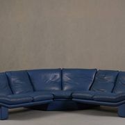Nicoletti Salotti post-modern leather sofa, Italy 1980s