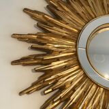 Sun mirror in golden resin 50cm