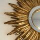 Sun mirror in golden resin 50cm
