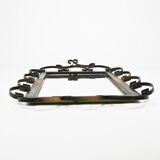 1970s mid-century modern rectangular mirror made of metalwork, Germany