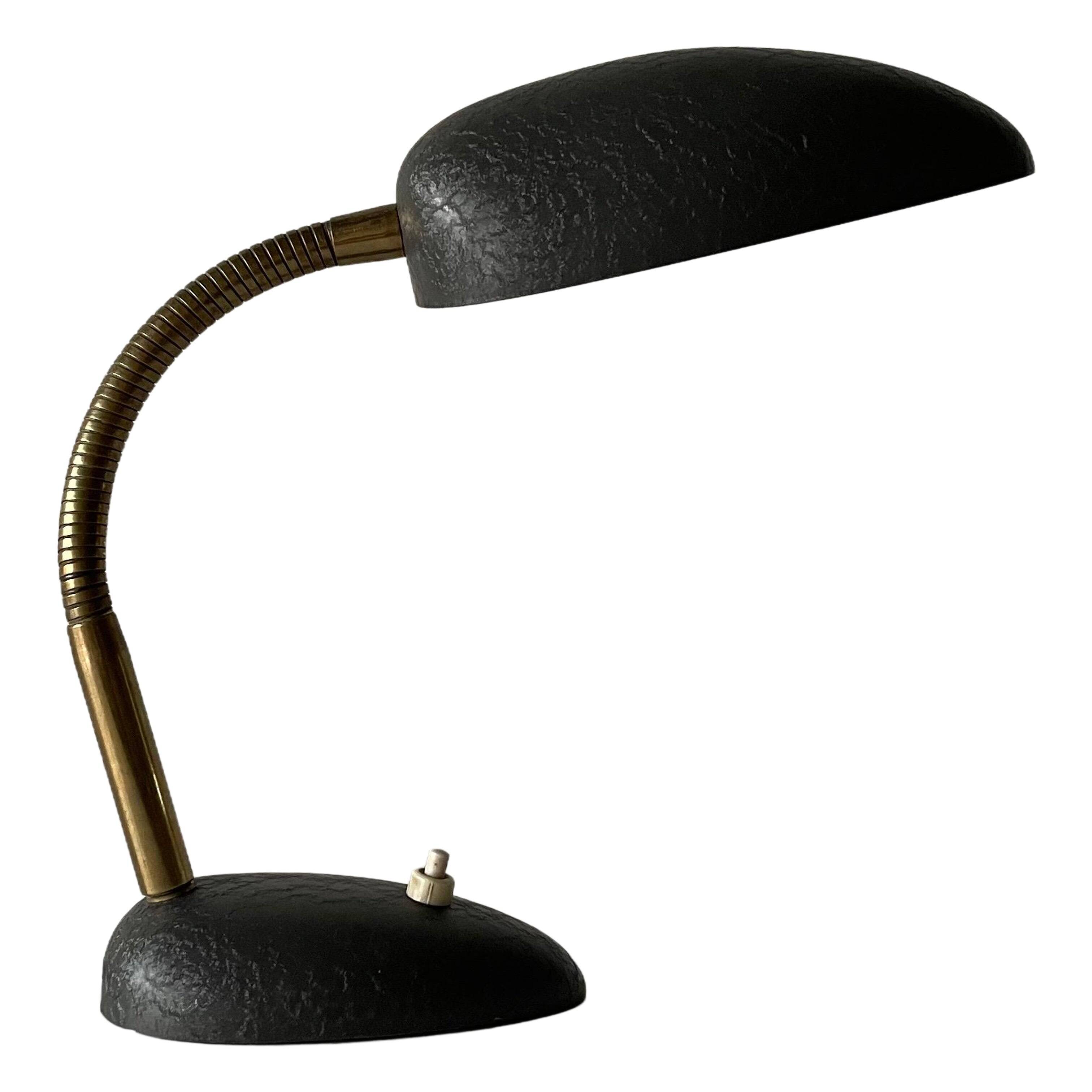 Mid-century grey metal desk lamp, 1960s, Germany