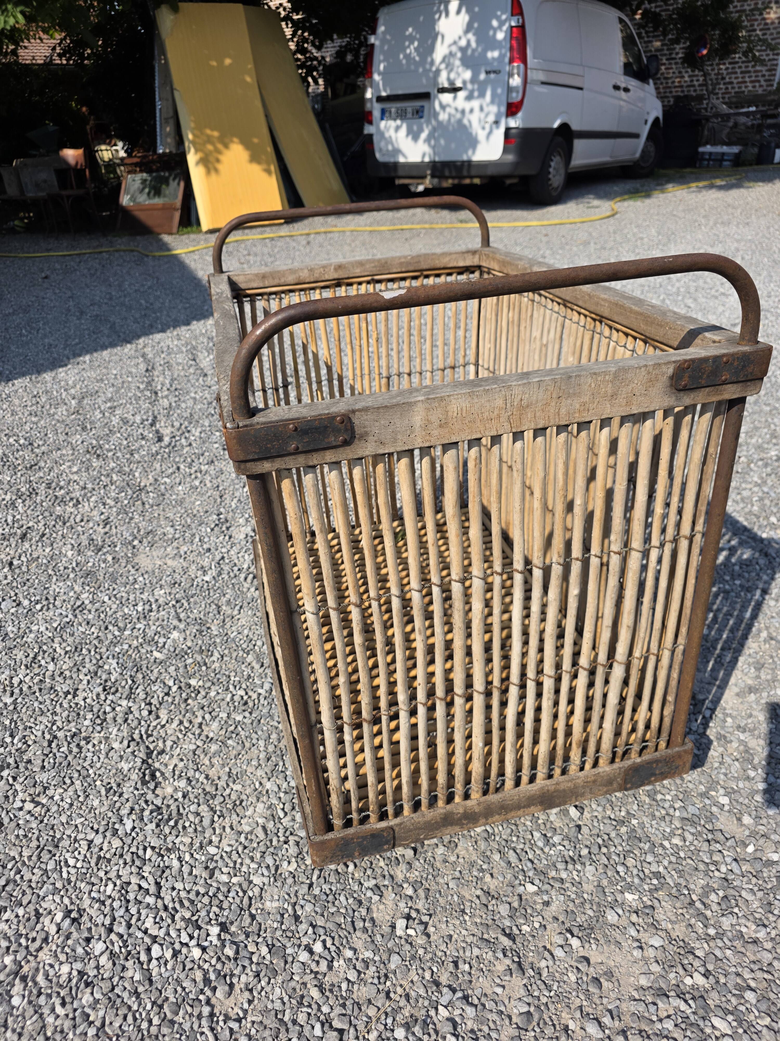 Ancient bakery cart made of rattan.